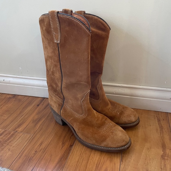 Vintage Wolverine | 1979 Harvest Wheat Suede Cowboy Western Boot 8.5 M Vibram - Picture 10 of 16